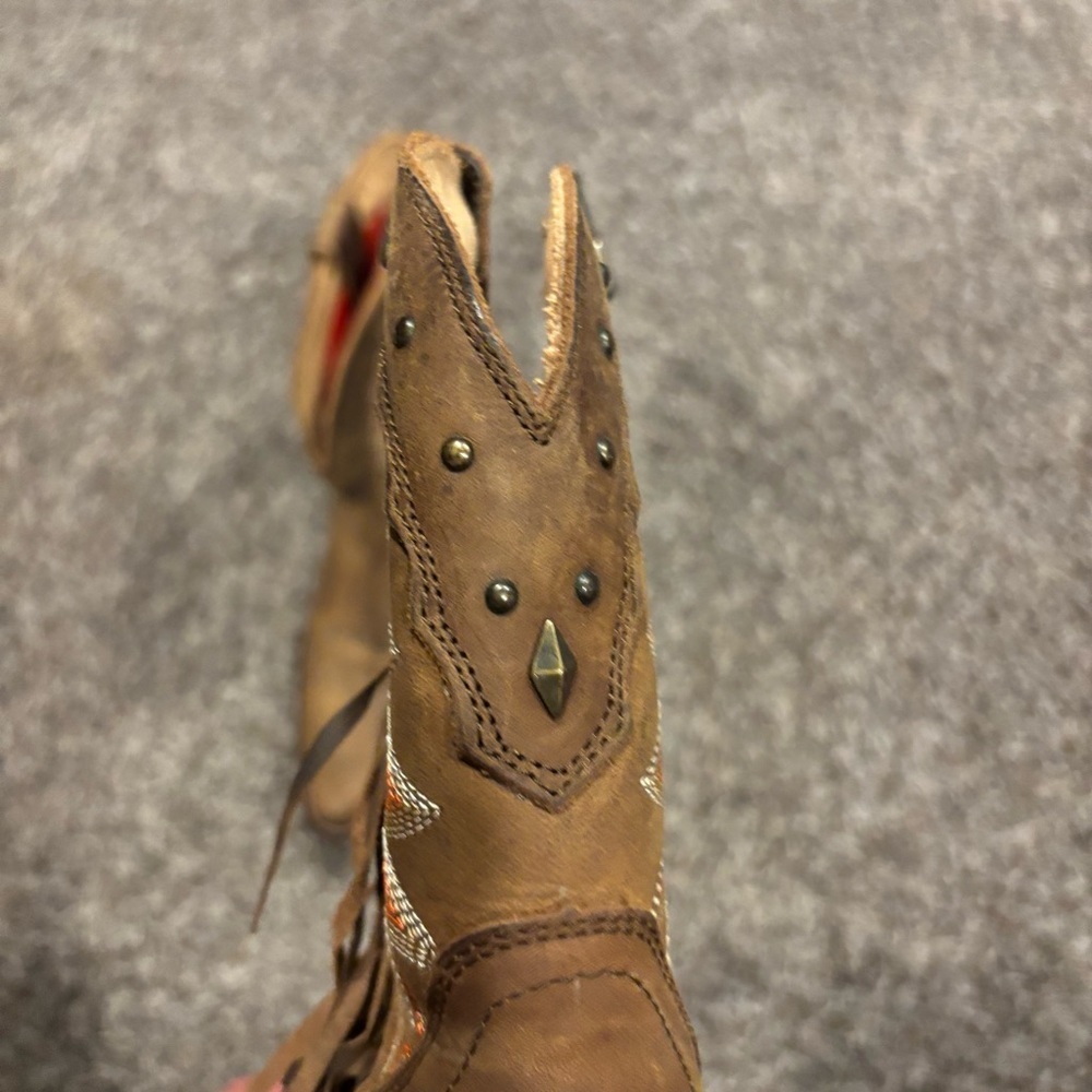 Durango Brown Heeled Western Boots - Picture 6 of 8